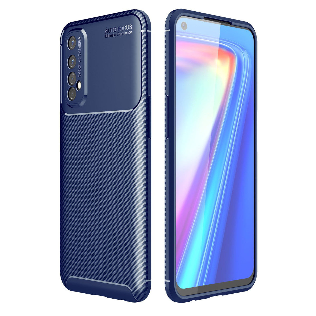 Newface Realme 7 Kılıf Auto Focus Karbon Kapak