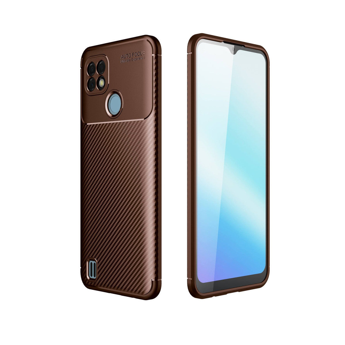 Newface Realme C21 Kılıf Auto Focus Karbon Kapak