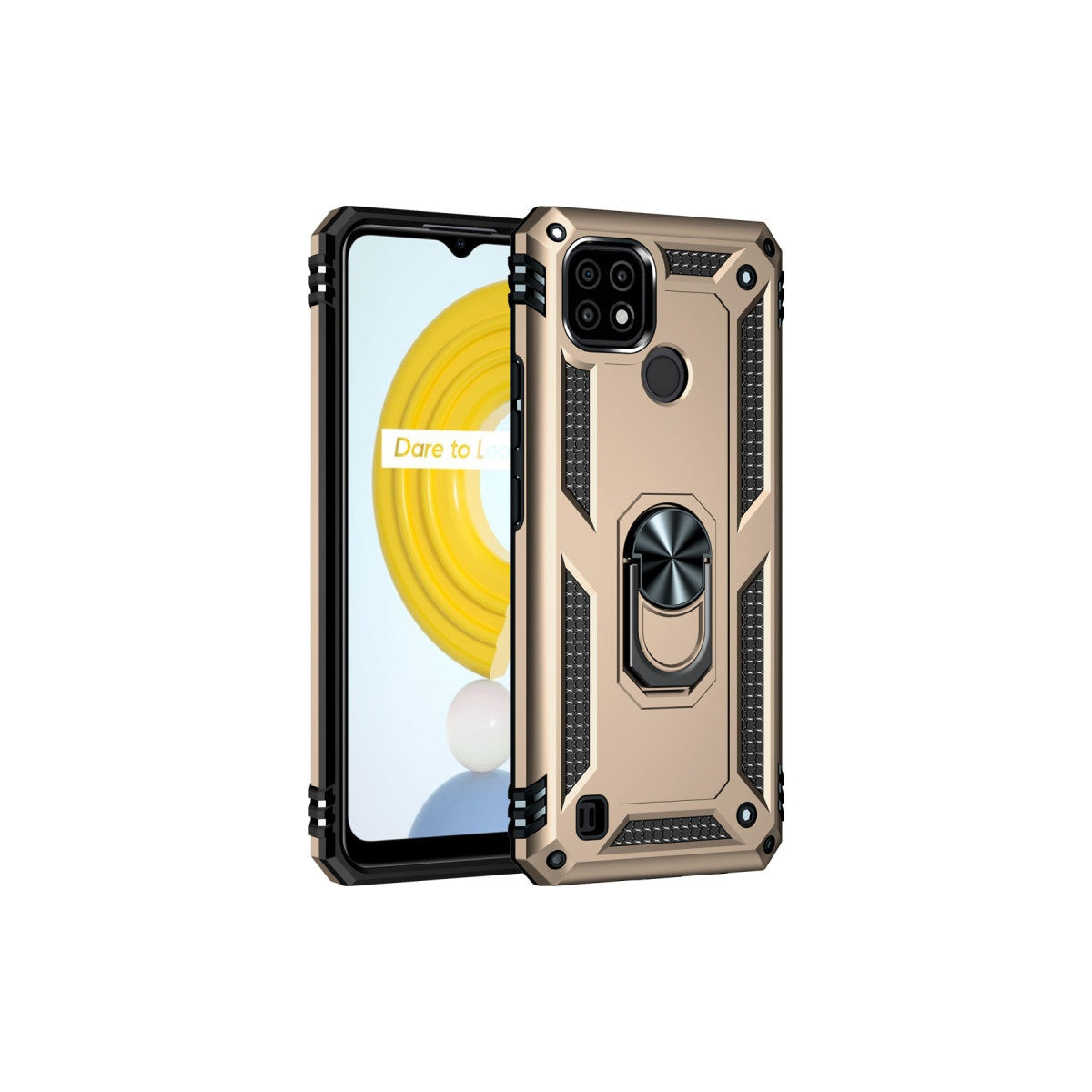 Newface Realme C21 Kılıf Sofya Yüzüklü Silikon Kapak