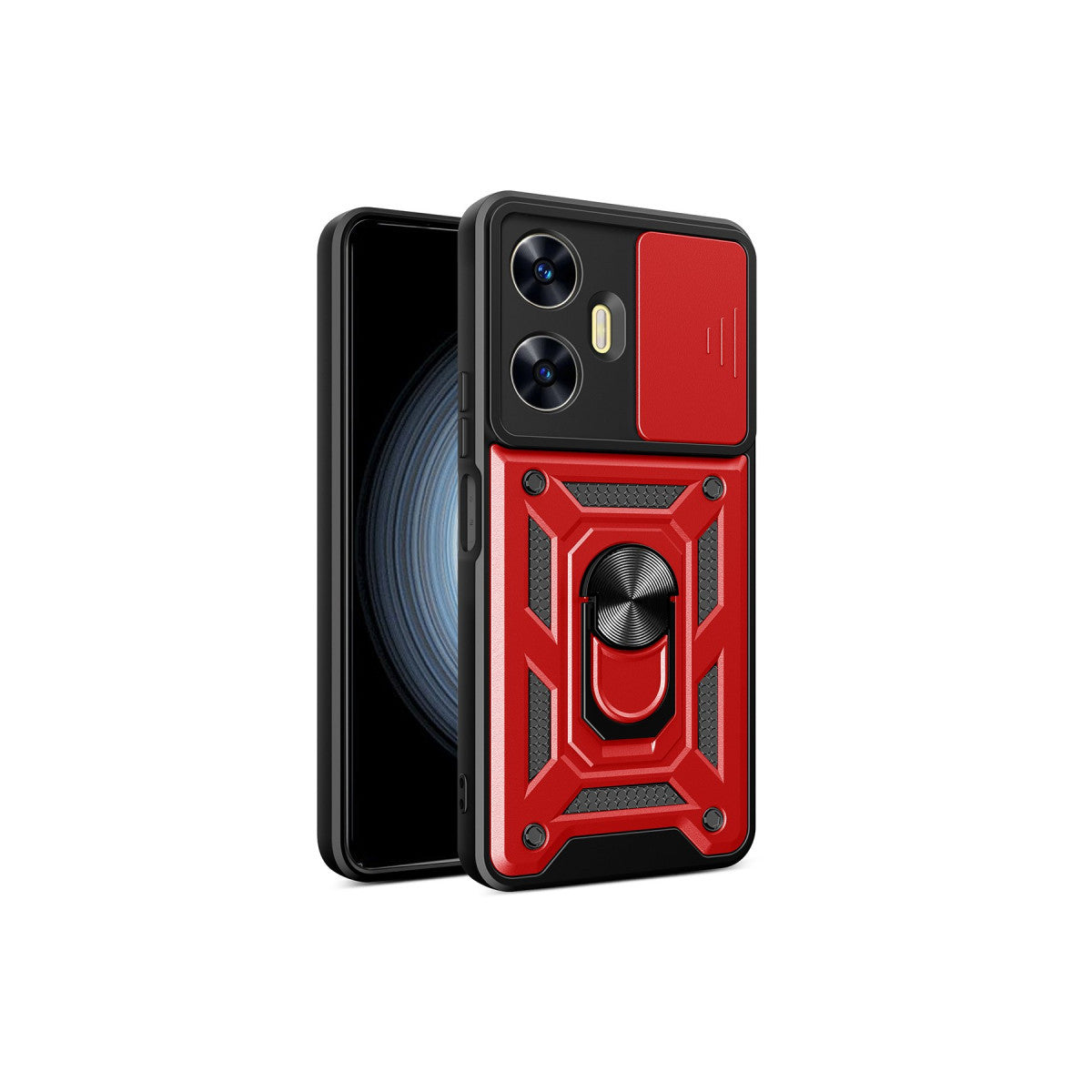 Newface Realme C55 Kılıf Pars Lens Yüzüklü Silikon