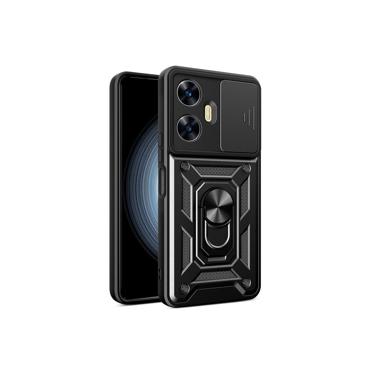 Newface Realme C55 Kılıf Pars Lens Yüzüklü Silikon