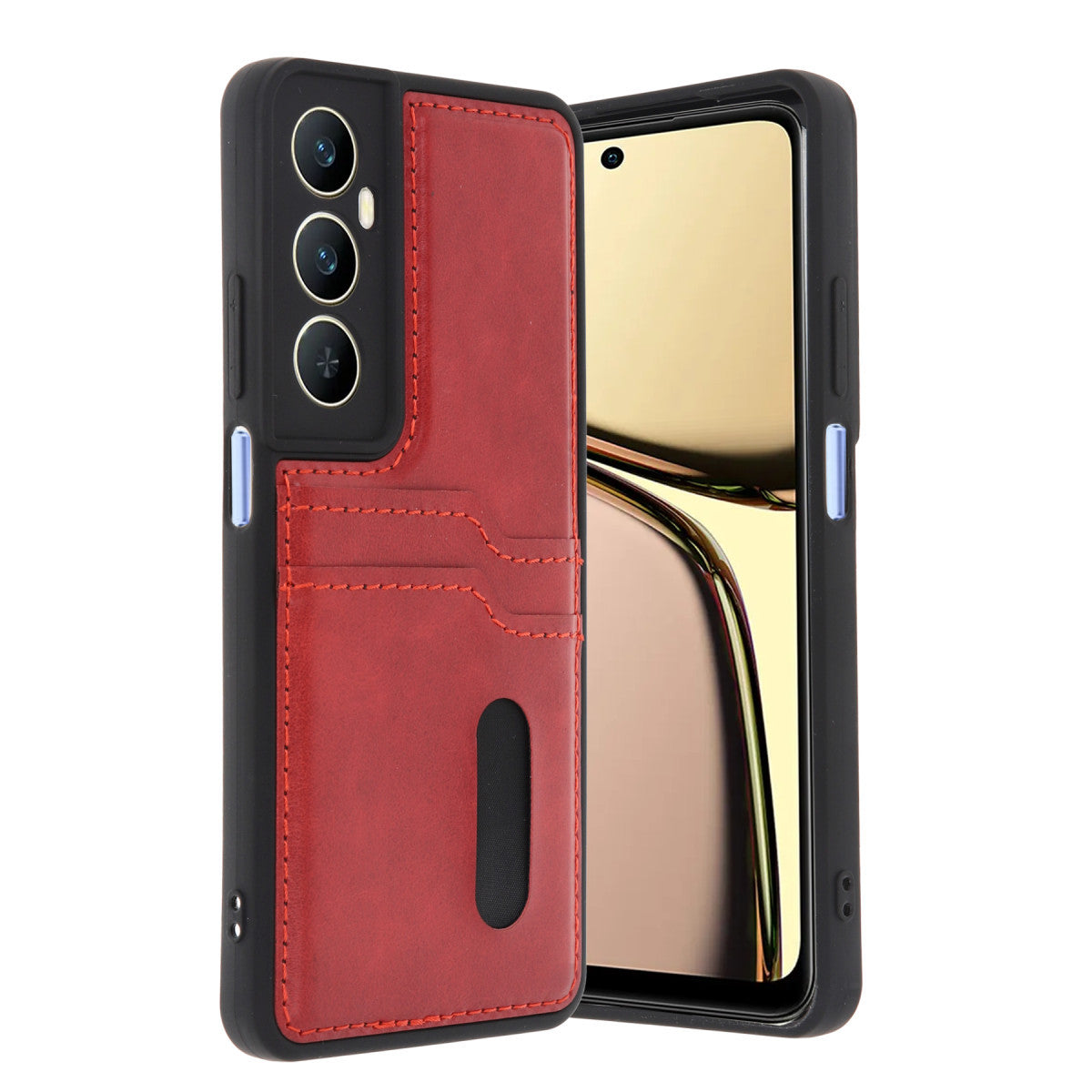 Newface Realme C65 Sara Kartvizitli Deri Kılıf