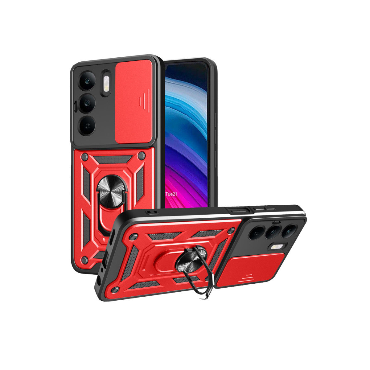 Newface Realme C75 4G Kılıf Pars Lens Yüzüklü Silikon