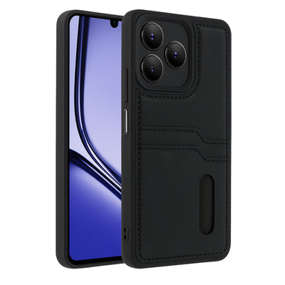 Newface Realme Note 50 4G Kılıf Sara Kartvizitli Deri Kılıf