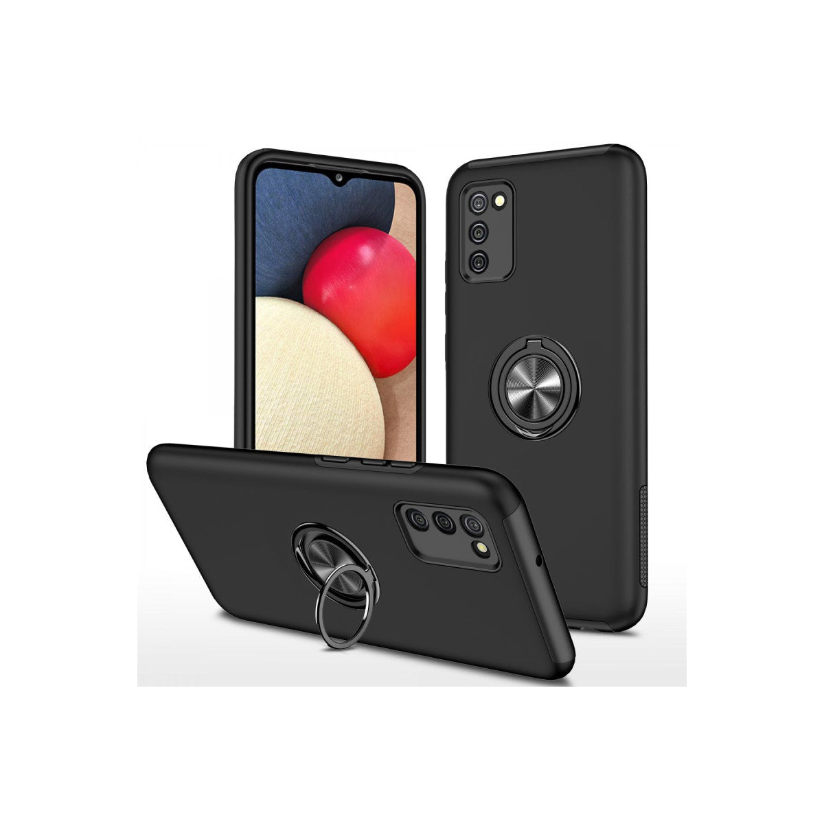 Newface Samsung Galaxy A02S Kılıf Elit Yüzüklü Kapak