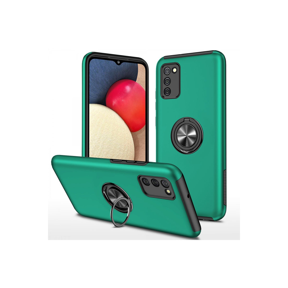 Newface Samsung Galaxy A02S Kılıf Elit Yüzüklü Kapak
