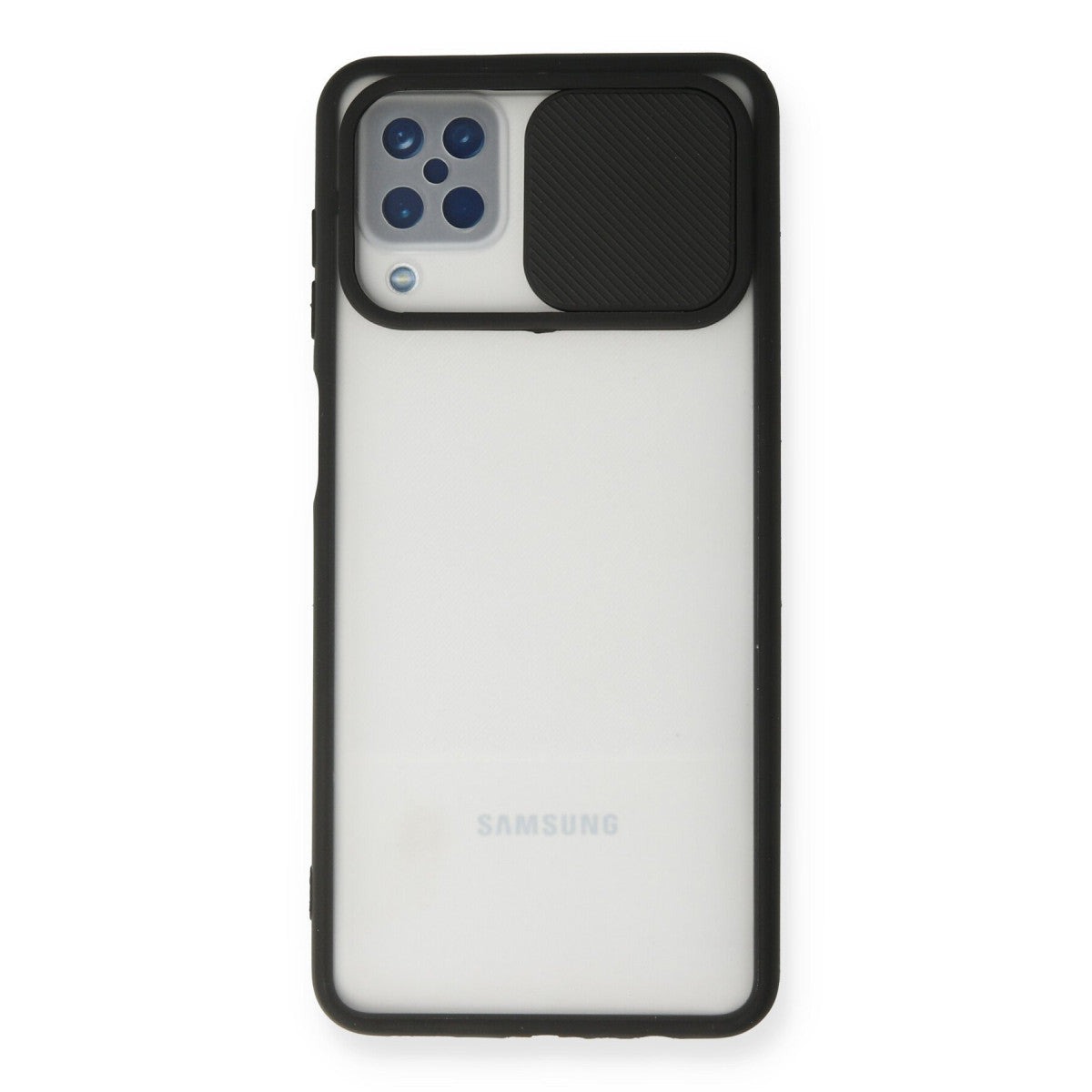 Newface Samsung Galaxy A12 Kılıf Palm Buzlu Kamera Sürgülü Silikon