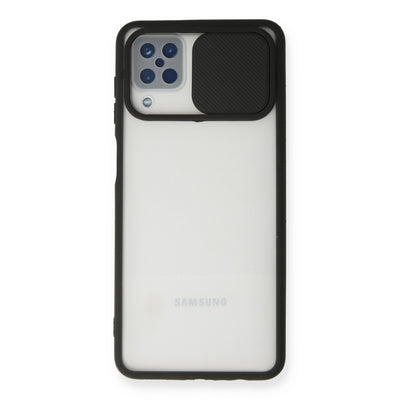 Newface Samsung Galaxy A12 Kılıf Palm Buzlu Kamera Sürgülü Silikon