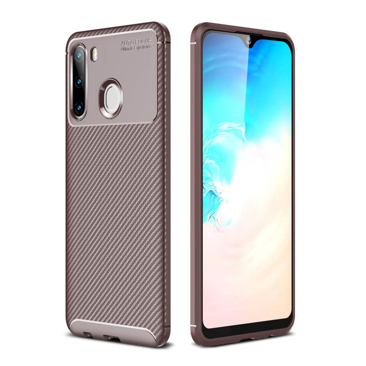 Newface Samsung Galaxy A21 Kılıf Auto Focus Karbon Kapak