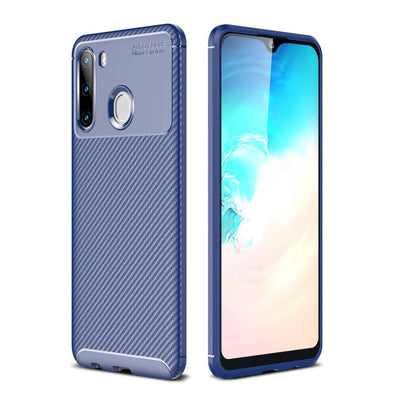 Newface Samsung Galaxy A21 Kılıf Auto Focus Karbon Kapak