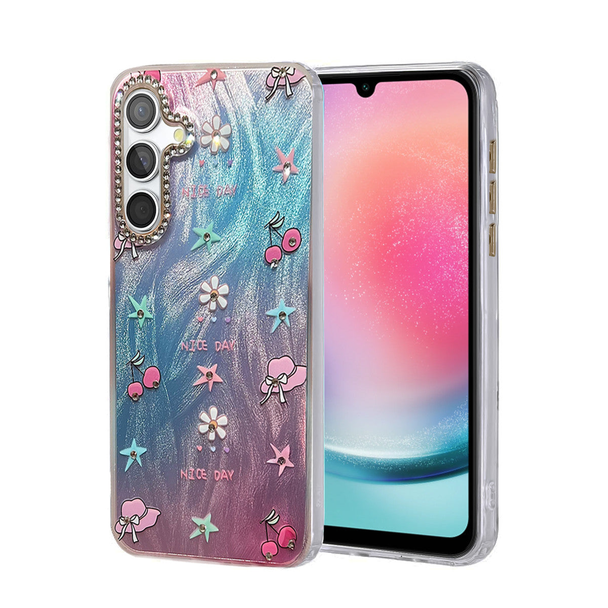 Newface Samsung Galaxy A24 4G Kılıf Blade Aynalı Desenli Kapak