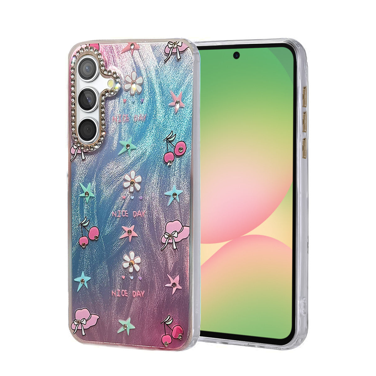 Newface Samsung Galaxy A56 Kılıf Blade Aynalı Desenli Kapak