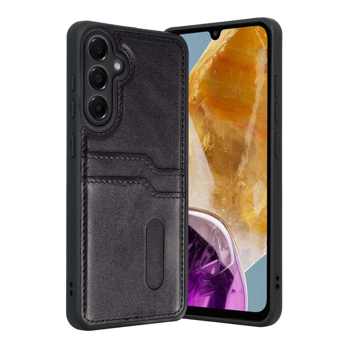 Newface Samsung Galaxy M15 Sara Kartvizitli Deri Kılıf