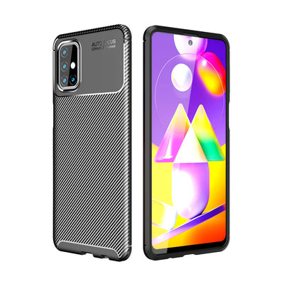 Newface Samsung Galaxy M31S Kılıf Auto Focus Karbon Kapak