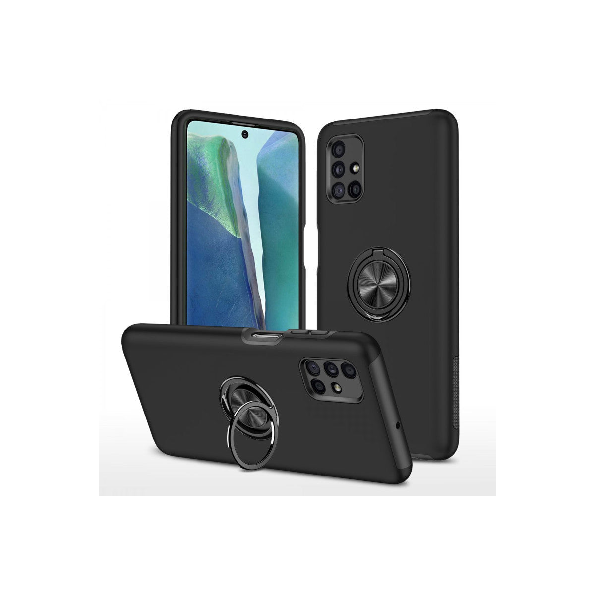 Newface Samsung Galaxy M51 Kılıf Elit Yüzüklü Kapak