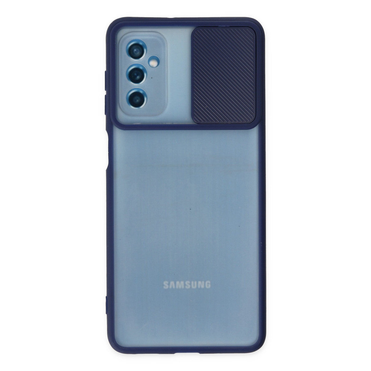 Newface Samsung Galaxy M52 5G Kılıf Palm Buzlu Kamera Sürgülü Silikon
