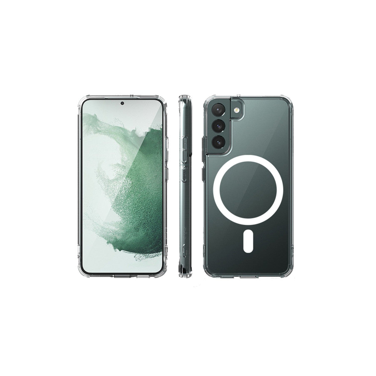 Newface Samsung Galaxy S22 Kılıf Magneticsafe Şeffaf Silikon