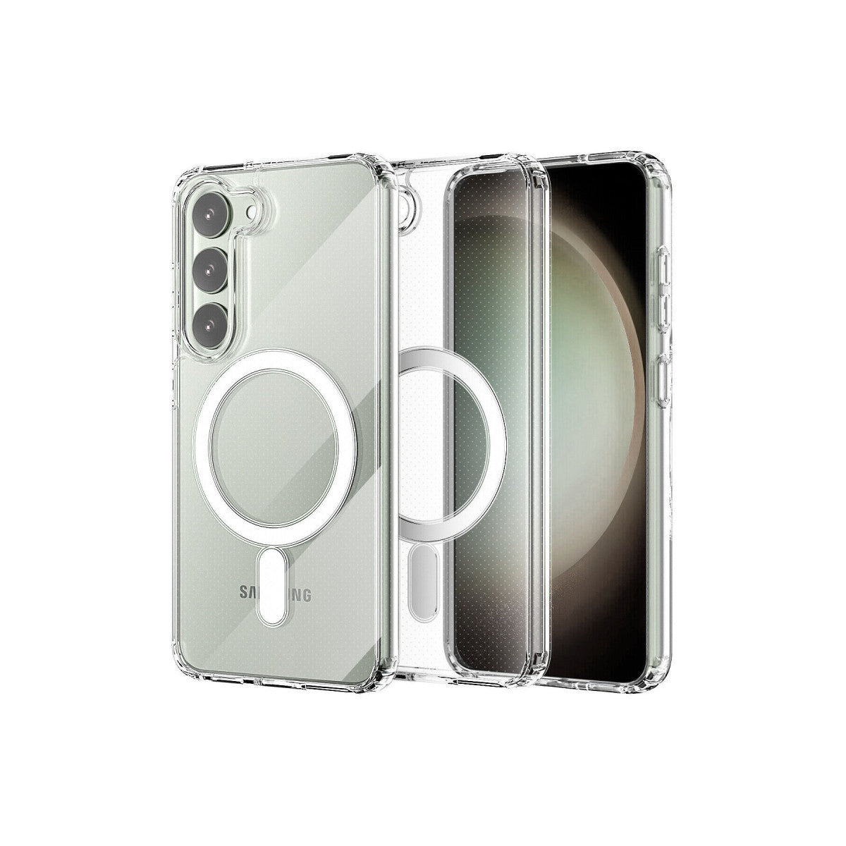 Newface Samsung Galaxy S23 Kılıf Magneticsafe Şeffaf Silikon