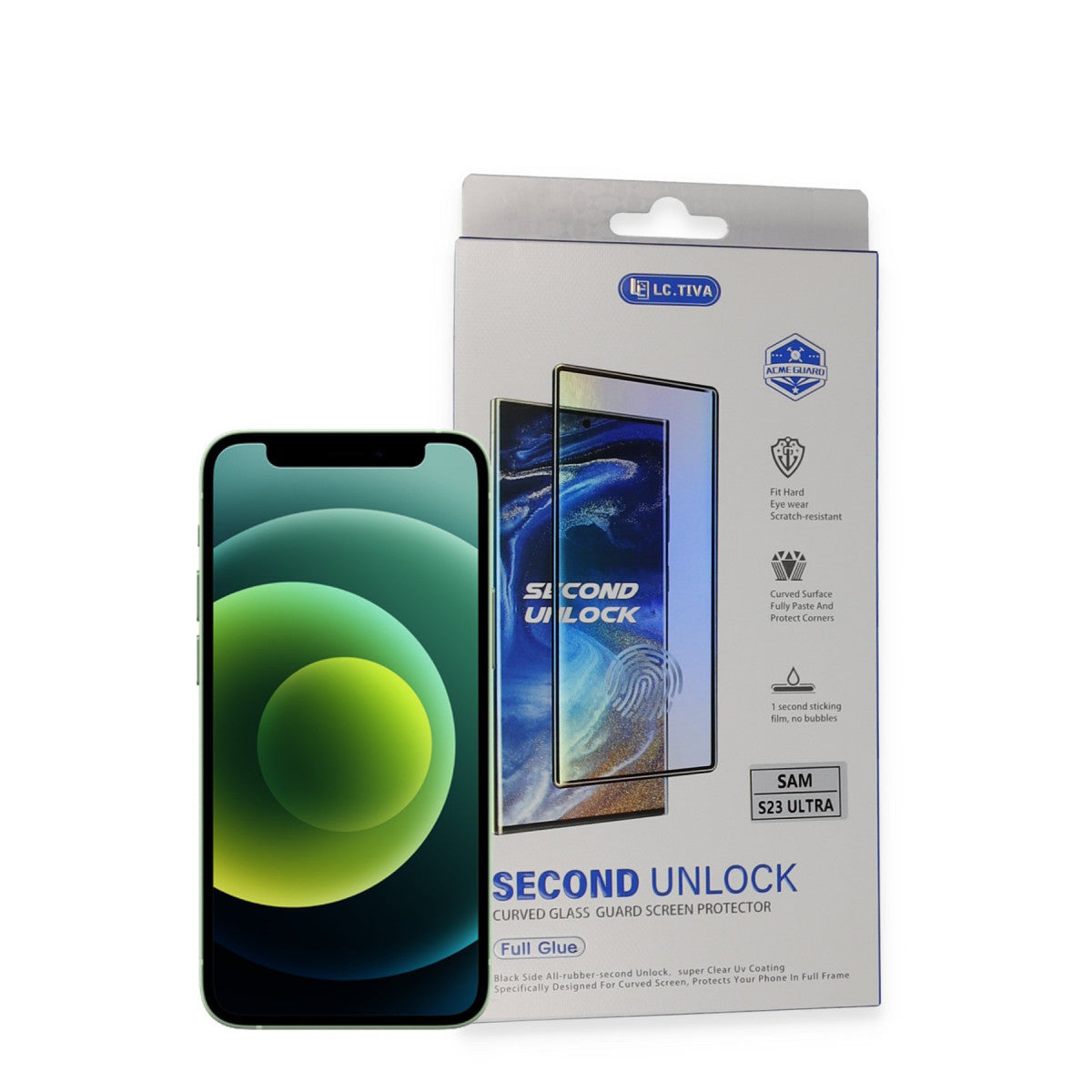 Newface Samsung Galaxy S23 Ultra Durable Full Glue Curved Cam