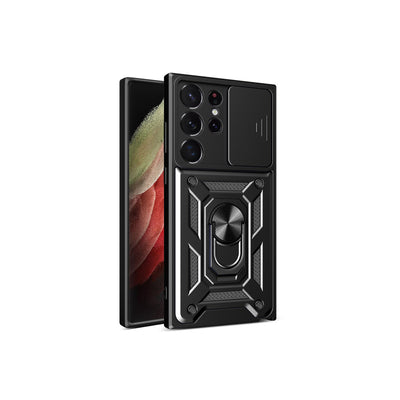 Newface Samsung Galaxy S23 Ultra Kılıf Pars Lens Yüzüklü Silikon
