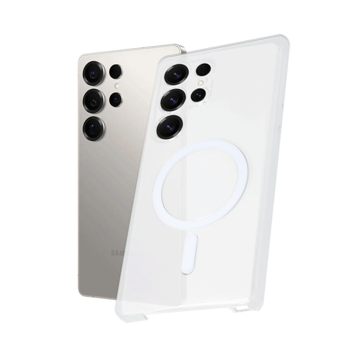 Newface Samsung Galaxy S23 Ultra Kılıf PC Zara Magsafe Şeffaf Kılıf
