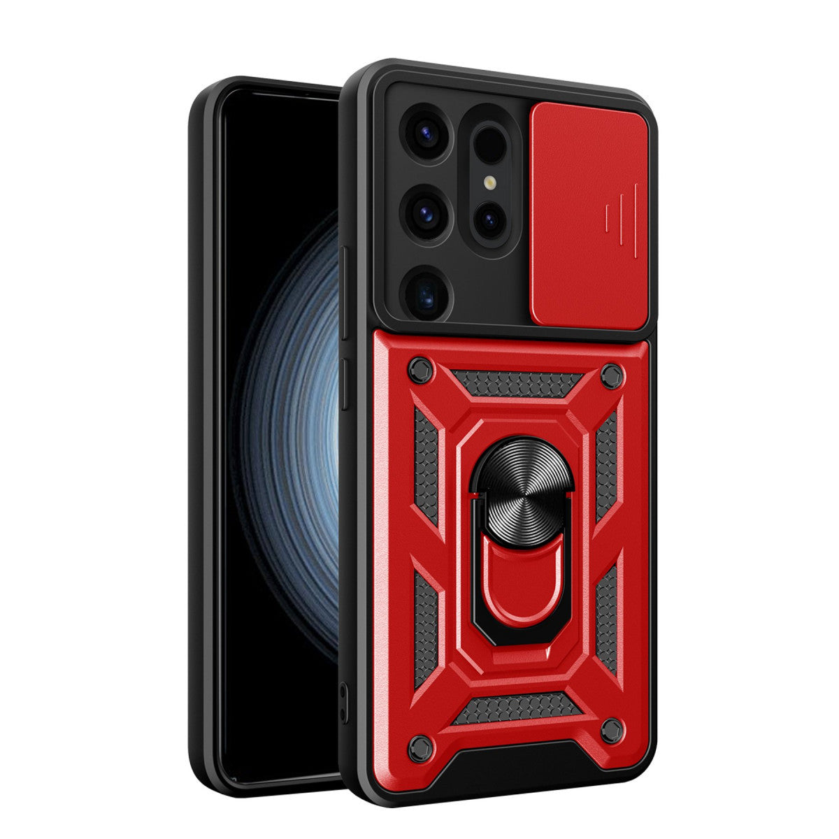 Newface Samsung Galaxy S24 Ultra Kılıf Pars Lens Yüzüklü Silikon