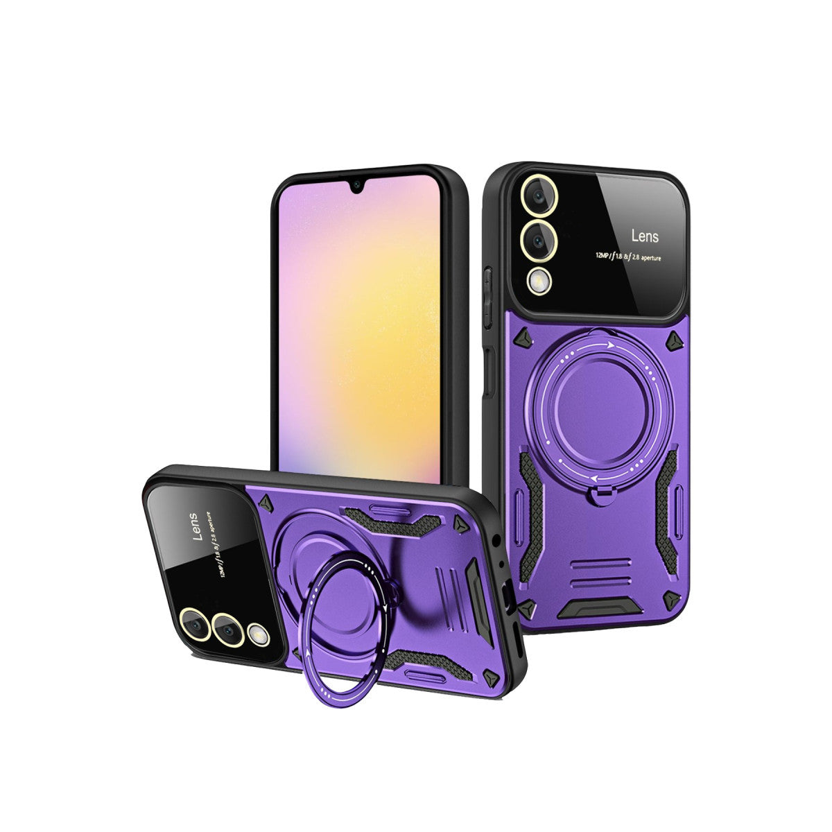 Newface Samsung Galaxy S25 Edge Kılıf Joy Lens Standlı Kapak