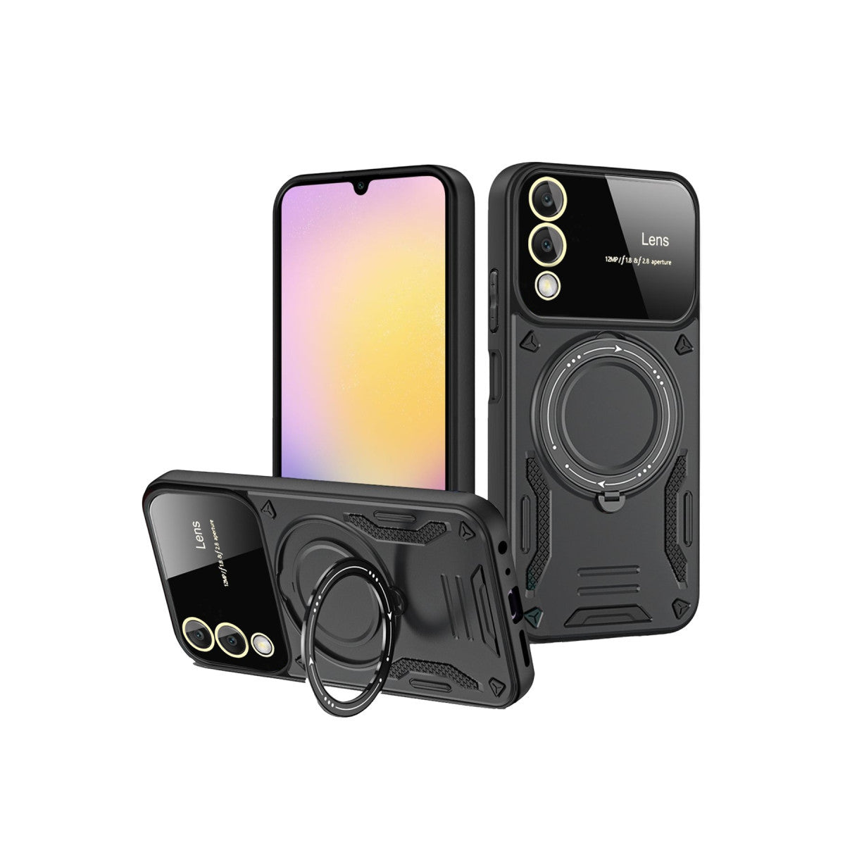 Newface Samsung Galaxy S25 Edge Kılıf Joy Lens Standlı Kapak