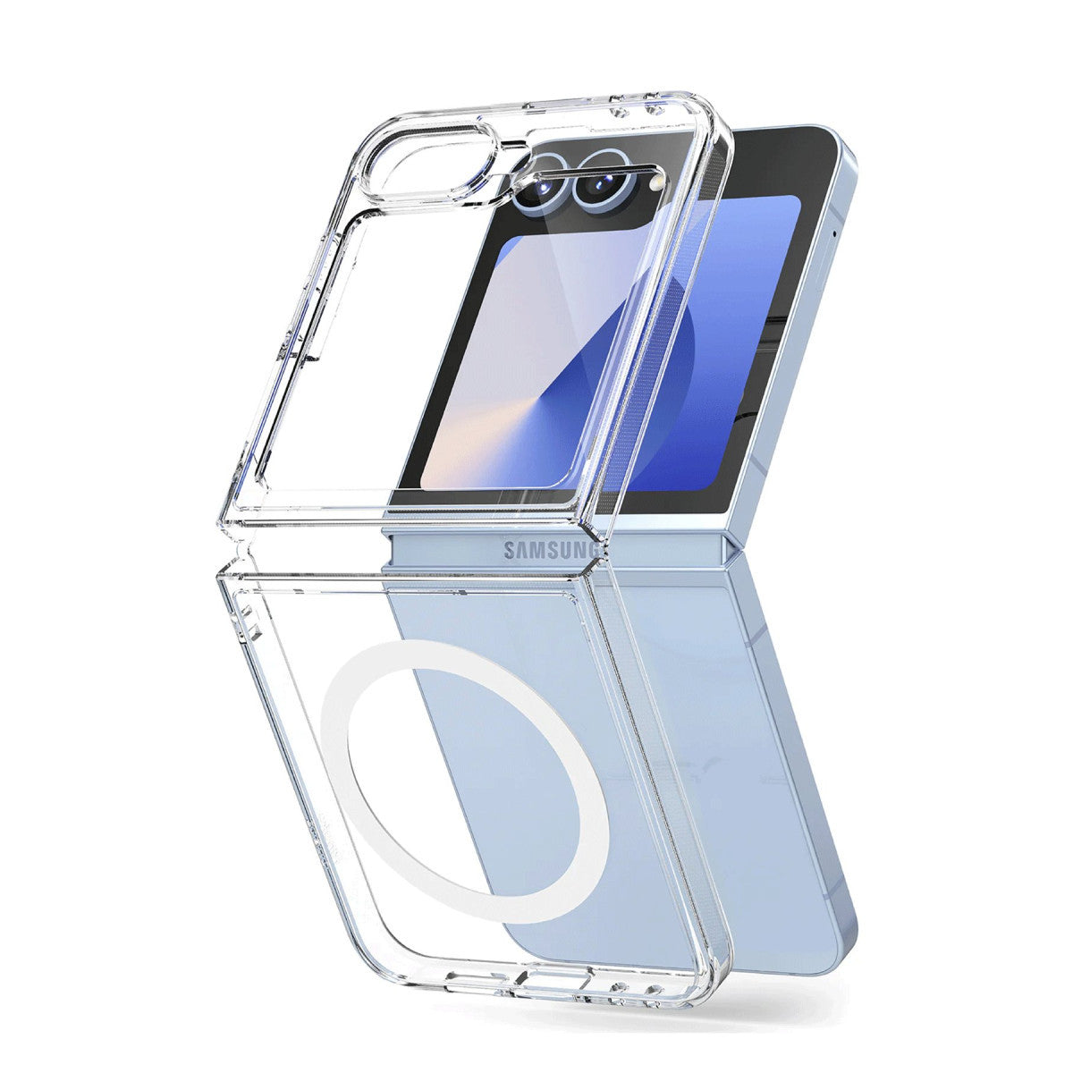 Newface Samsung Galaxy Z Flip 7 Kılıf Magneticsafe Şeffaf Silikon