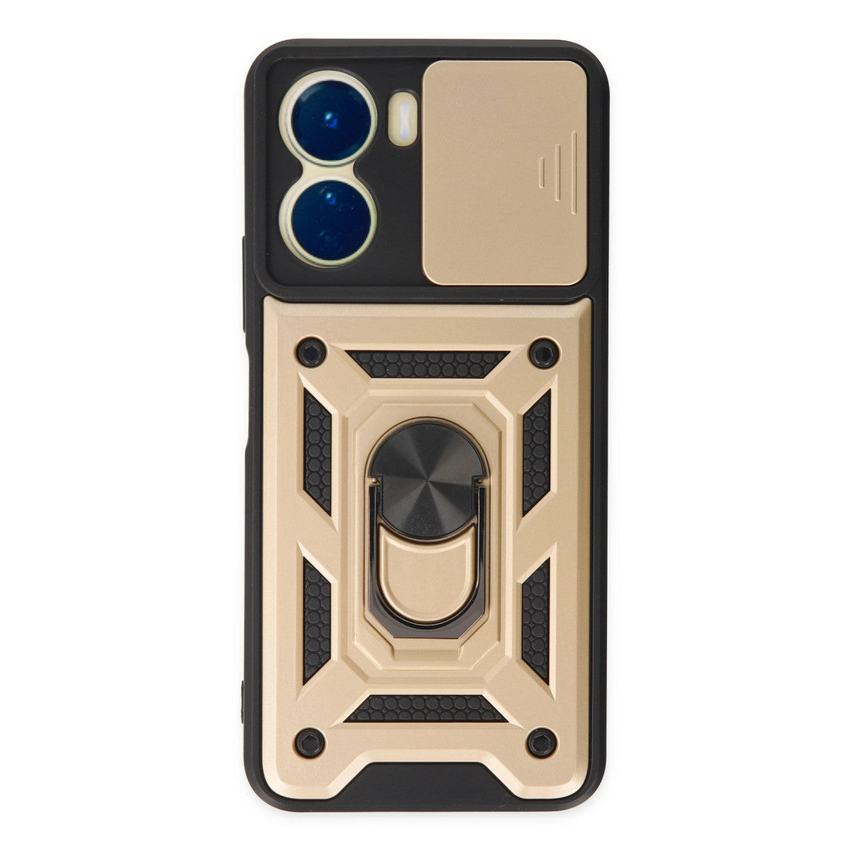 Newface Vivo Y16 Kılıf Pars Lens Yüzüklü Silikon