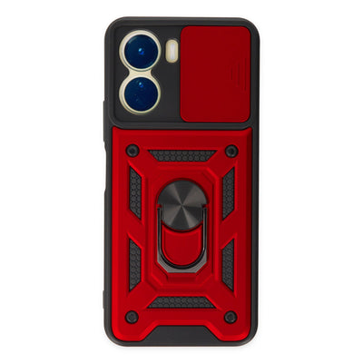 Newface Vivo Y16 Kılıf Pars Lens Yüzüklü Silikon