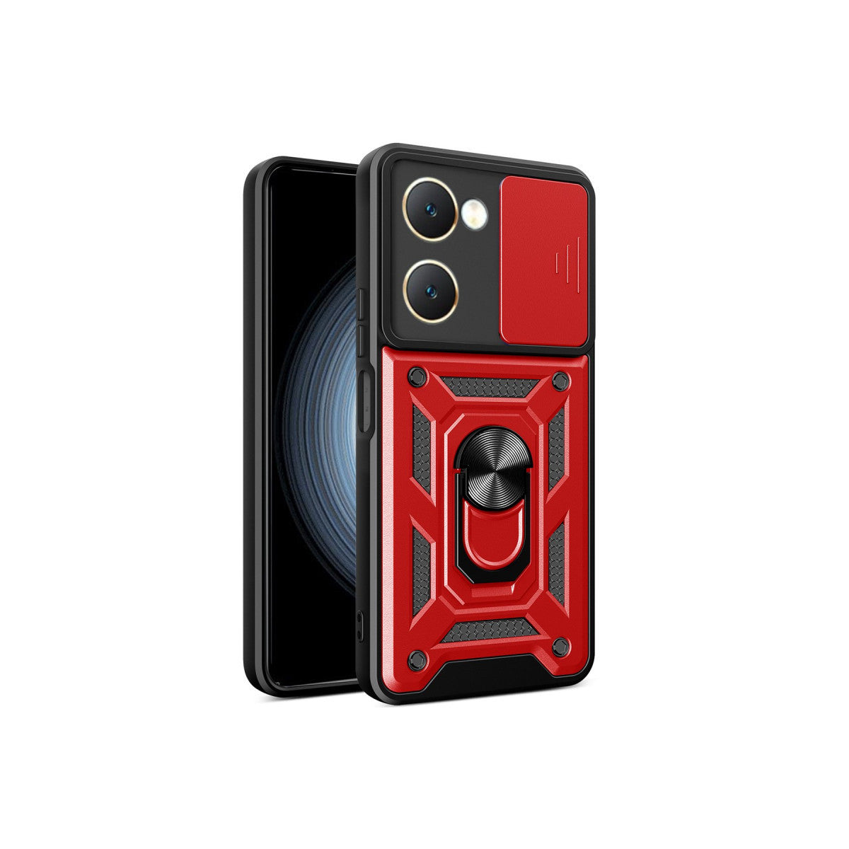 Newface Vivo Y18 Kılıf Pars Lens Yüzüklü Silikon
