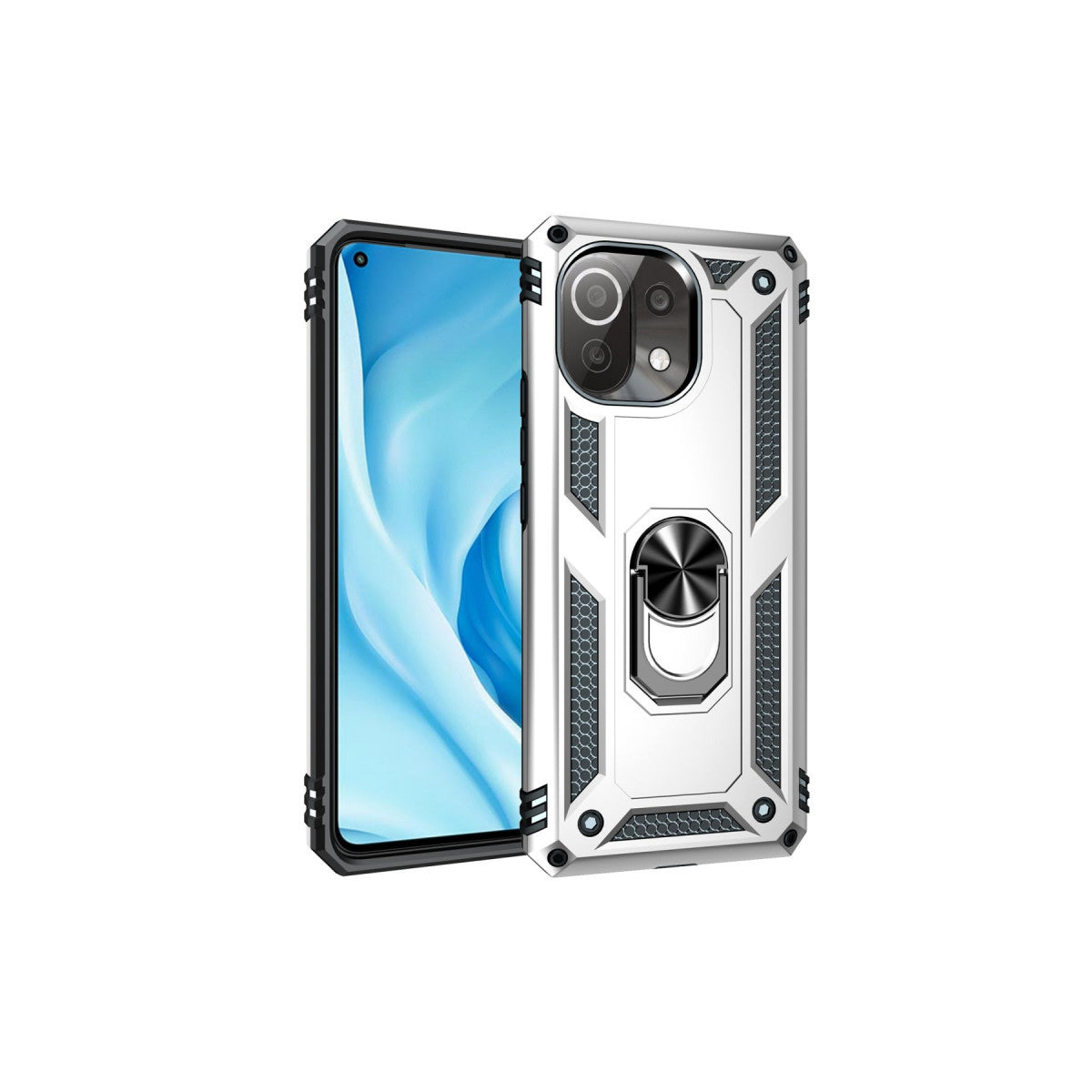 Newface Xiaomi Mİ 11 Lite Kılıf Sofya Yüzüklü Silikon Kapak
