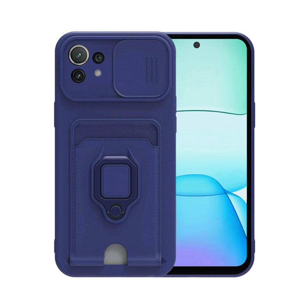 Newface Xiaomi Mİ 11 Lite Kılıf Zuma Kartvizitli Yüzüklü Silikon