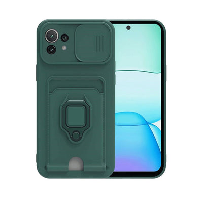 Newface Xiaomi Mİ 11 Lite Kılıf Zuma Kartvizitli Yüzüklü Silikon