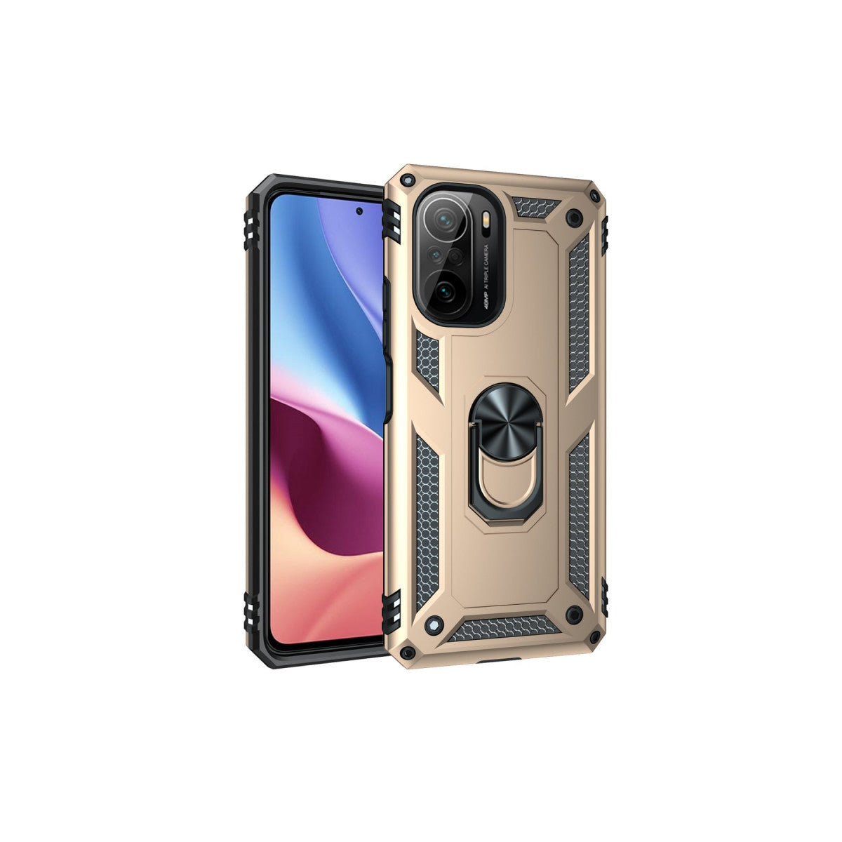 Newface Xiaomi Poco F3 Kılıf Sofya Yüzüklü Silikon Kapak