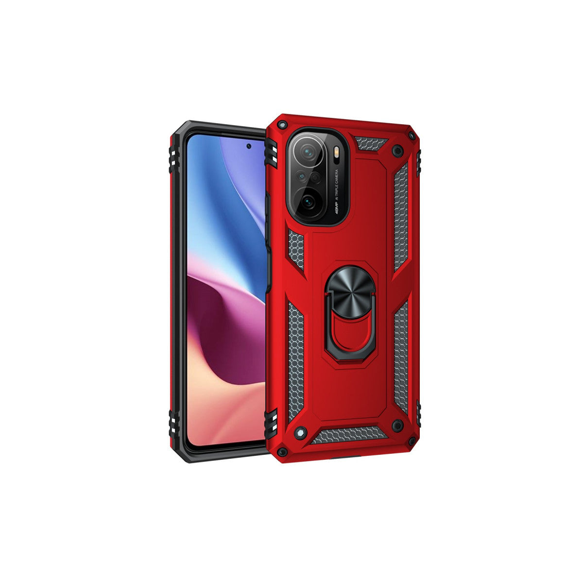 Newface Xiaomi Poco F3 Kılıf Sofya Yüzüklü Silikon Kapak