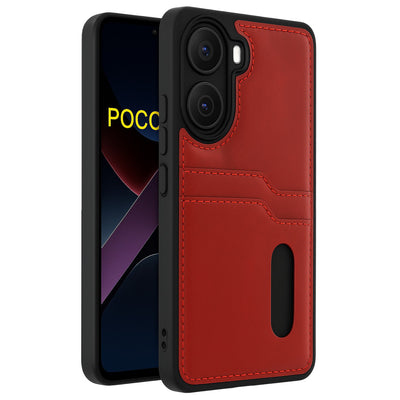 Newface Xiaomi Poco X7 Pro Kılıf Sara Kartvizitli Deri Kılıf