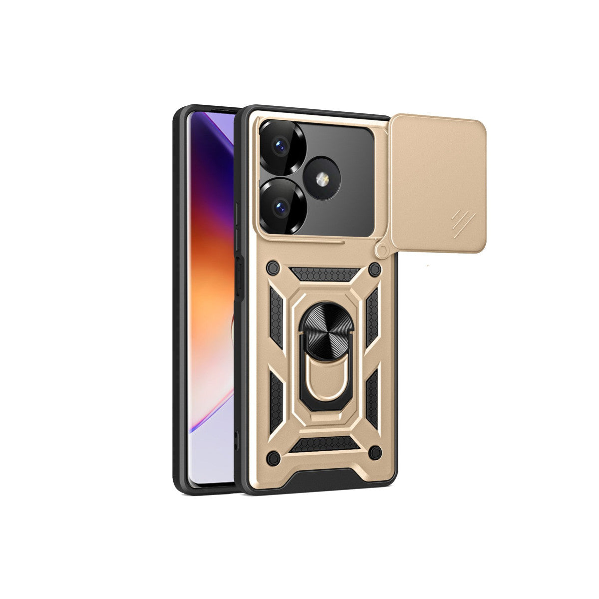 Newface Xiaomi Redmi 13 4G Kılıf Pars Lens Yüzüklü Silikon