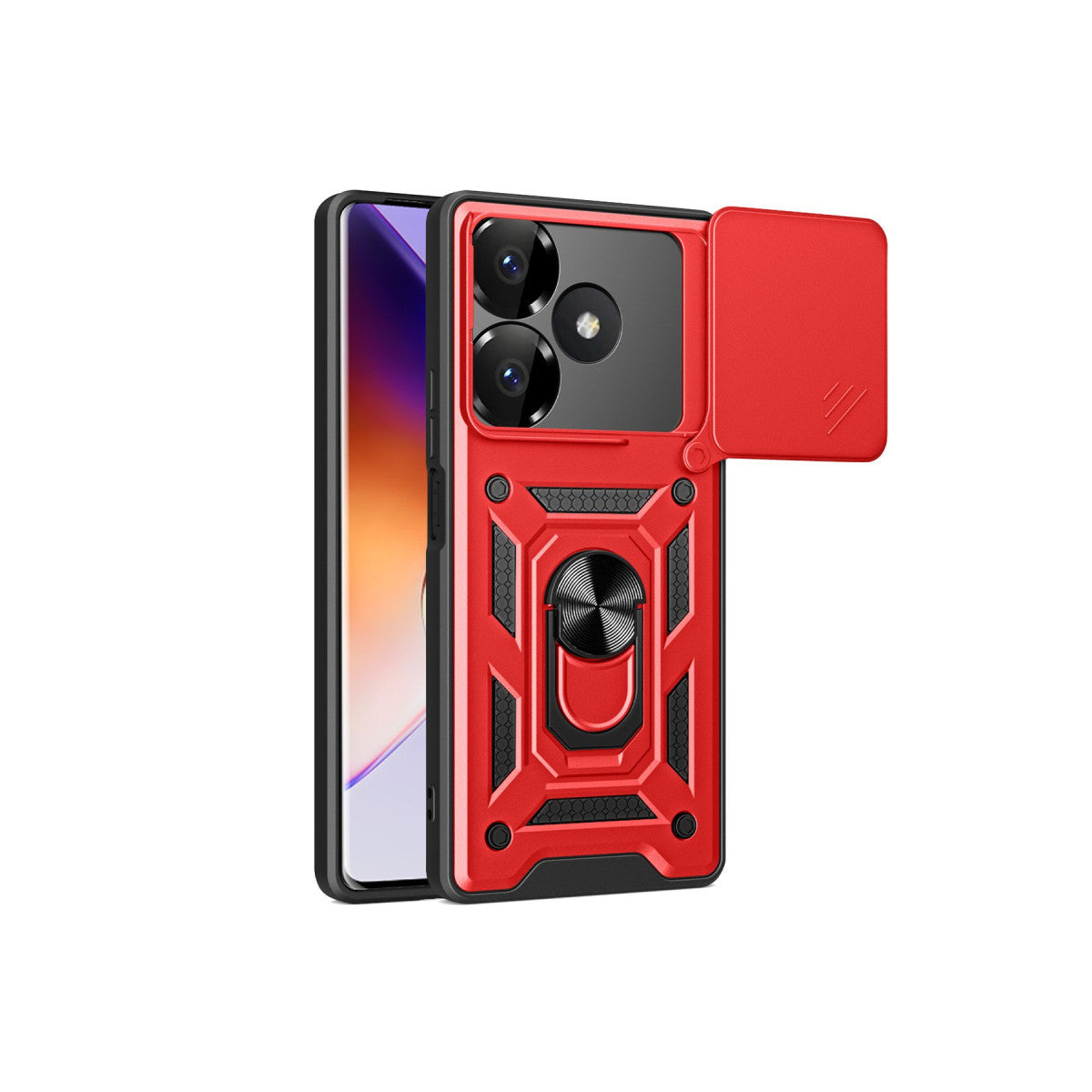 Newface Xiaomi Redmi 13 4G Kılıf Pars Lens Yüzüklü Silikon