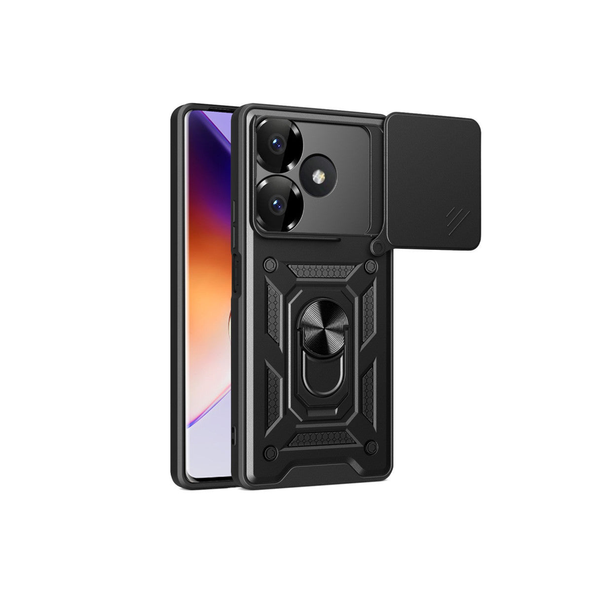 Newface Xiaomi Redmi 13 4G Kılıf Pars Lens Yüzüklü Silikon