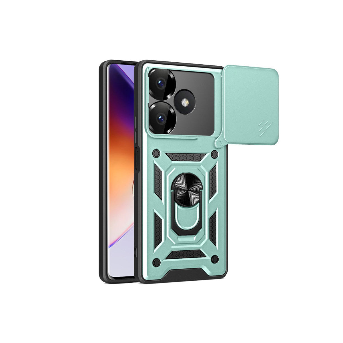 Newface Xiaomi Redmi 13 4G Kılıf Pars Lens Yüzüklü Silikon