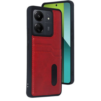 Newface Xiaomi Redmi 13C Kılıf Sara Kartvizitli Deri Kılıf