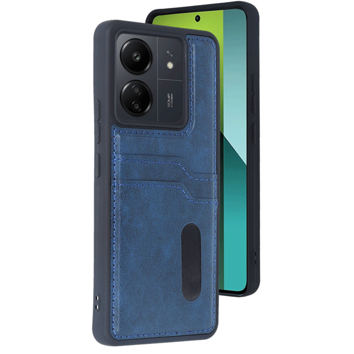 Newface Xiaomi Redmi 13C Kılıf Sara Kartvizitli Deri Kılıf