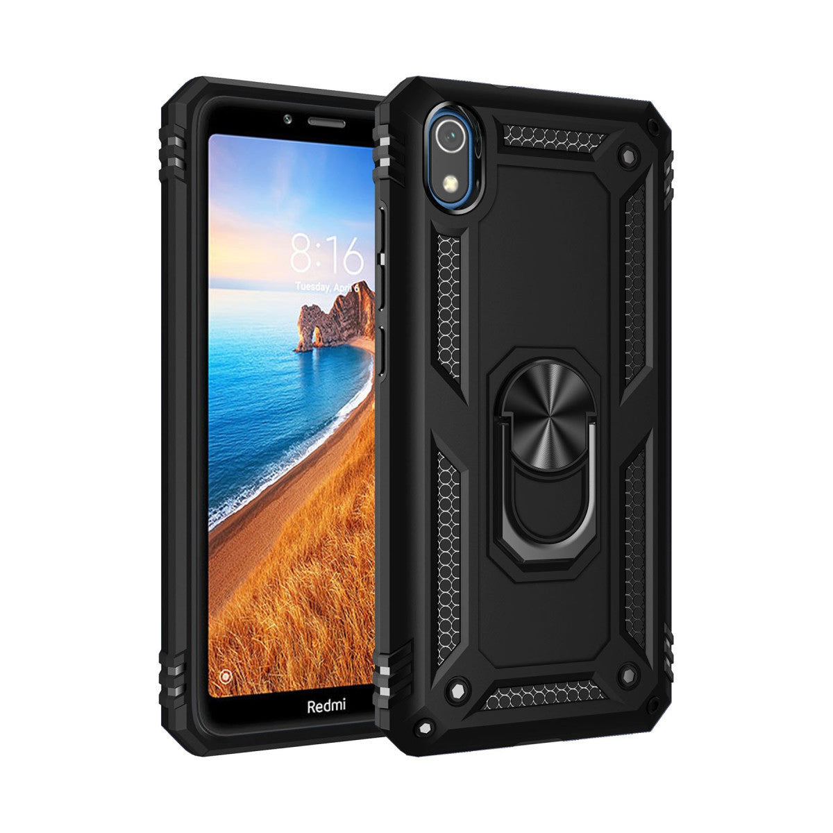 Newface Xiaomi Redmi 7A Kılıf Sofya Yüzüklü Silikon Kapak