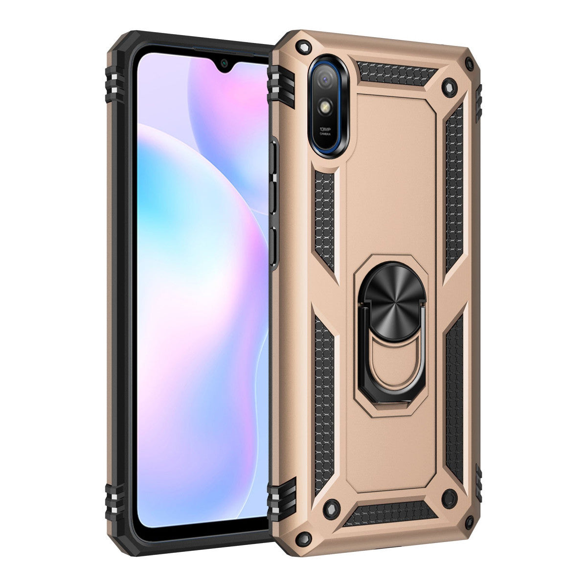 Newface Xiaomi Redmi 9A Kılıf Sofya Yüzüklü Silikon Kapak