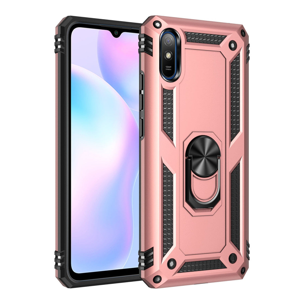 Newface Xiaomi Redmi 9A Kılıf Sofya Yüzüklü Silikon Kapak