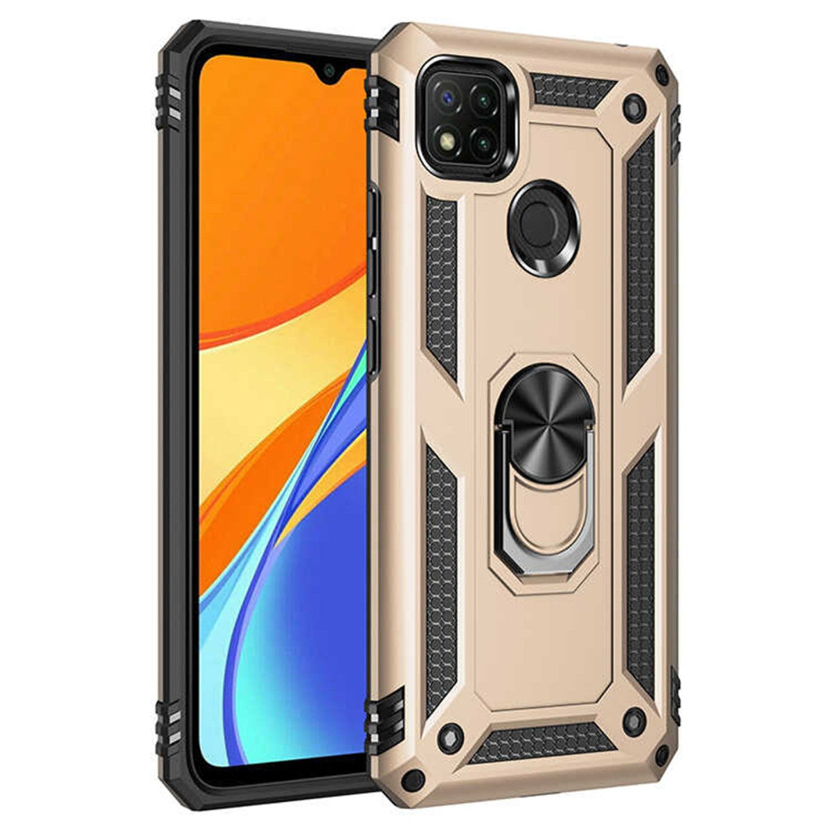 Newface Xiaomi Redmi 9C Kılıf Sofya Yüzüklü Silikon Kapak