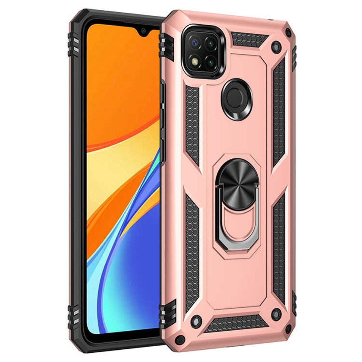Newface Xiaomi Redmi 9C Kılıf Sofya Yüzüklü Silikon Kapak