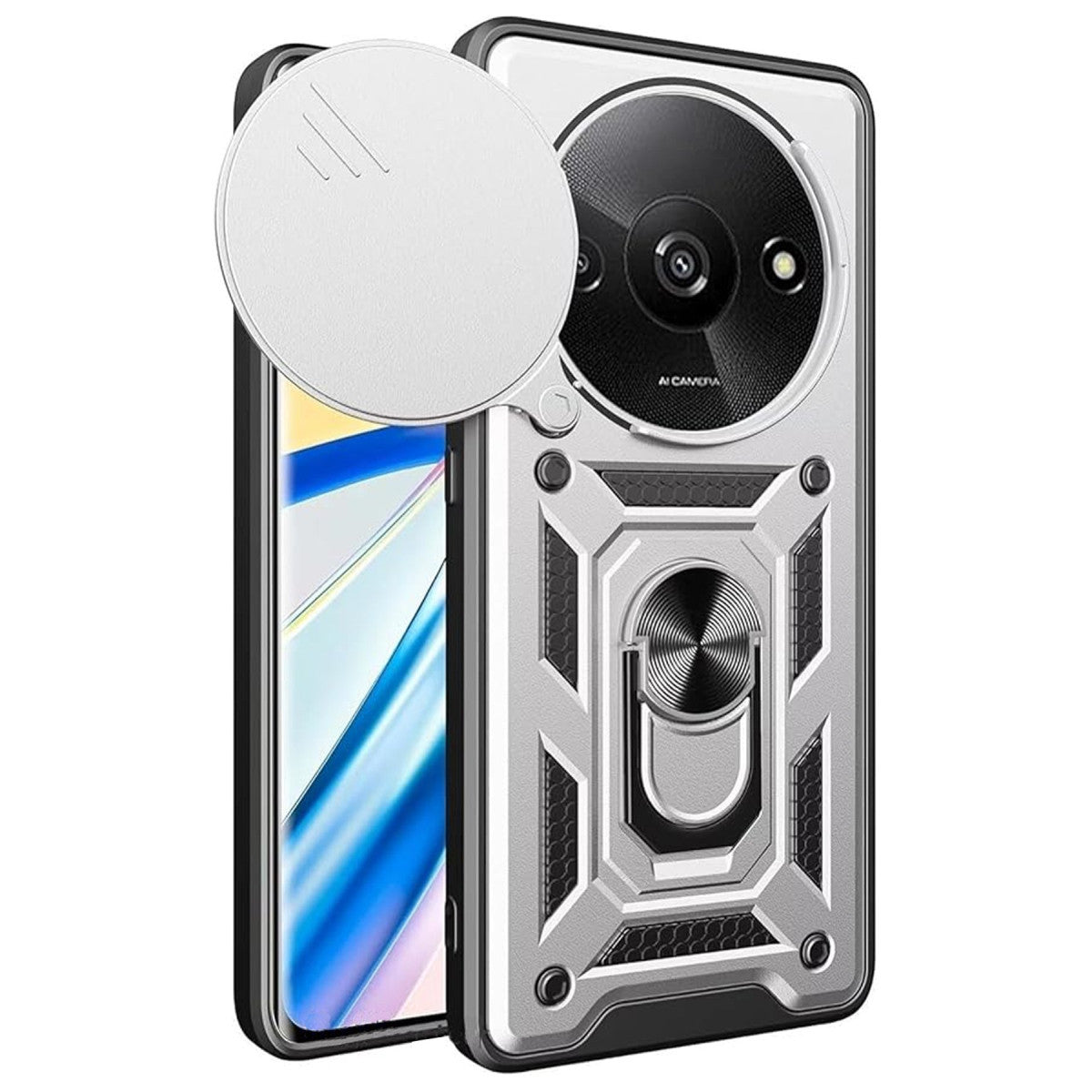 Newface Xiaomi Redmi A3 4G Kılıf Pars Lens Yüzüklü Silikon